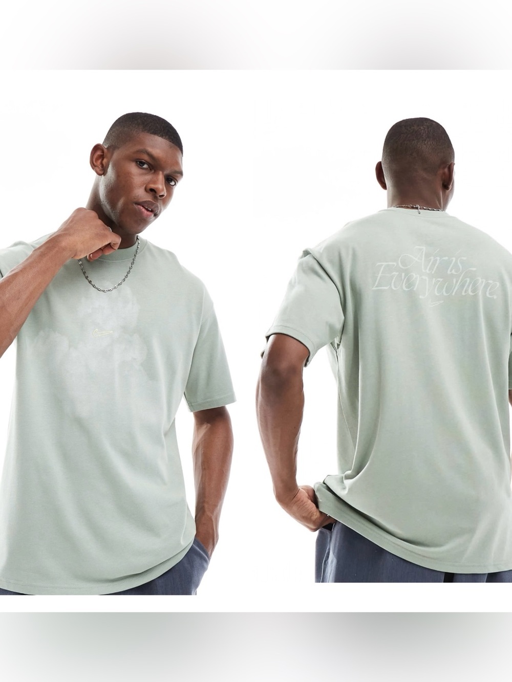 Nike Cloud "Air is Everywhere" back print t-shirt in light green NWT